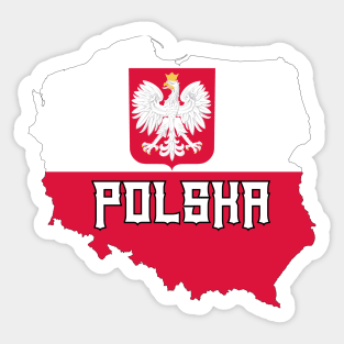 Poland flag & map Sticker